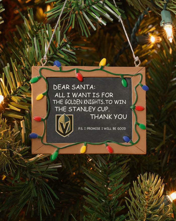 Vegas Golden Knights Resin Chalkboard Sign Ornament FOCO - FOCO.com