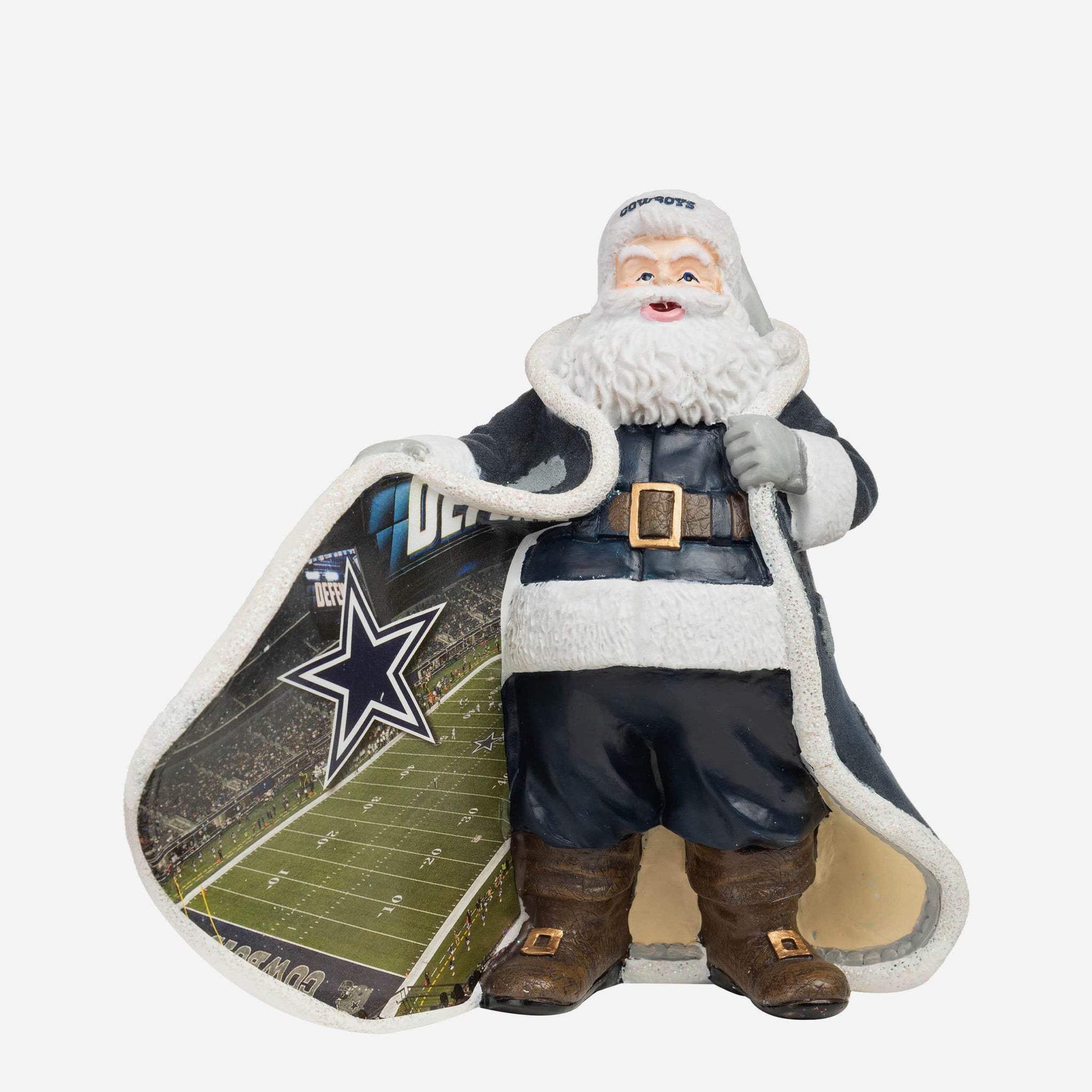 Dallas Cowboys Santa Figure With Light Up Lantern FOCO