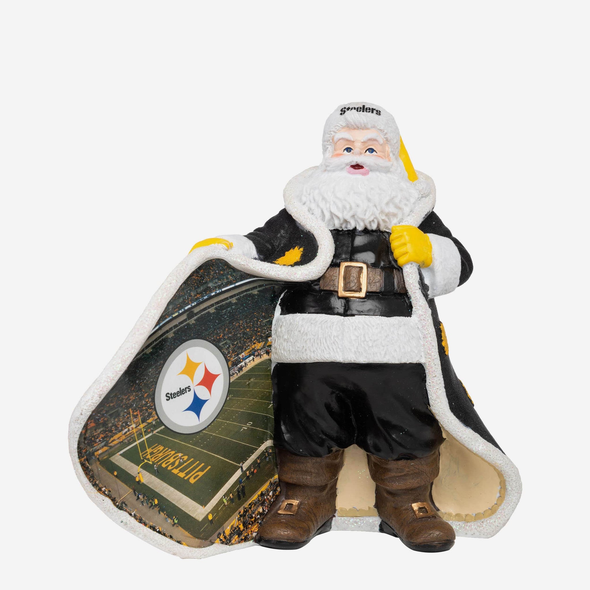 Pittsburgh Steelers Santa with Dog Figurine