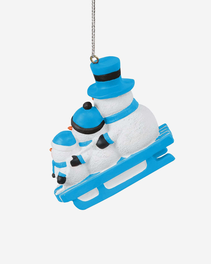 Miami Marlins Sledding Snowmen Ornament FOCO - FOCO.com