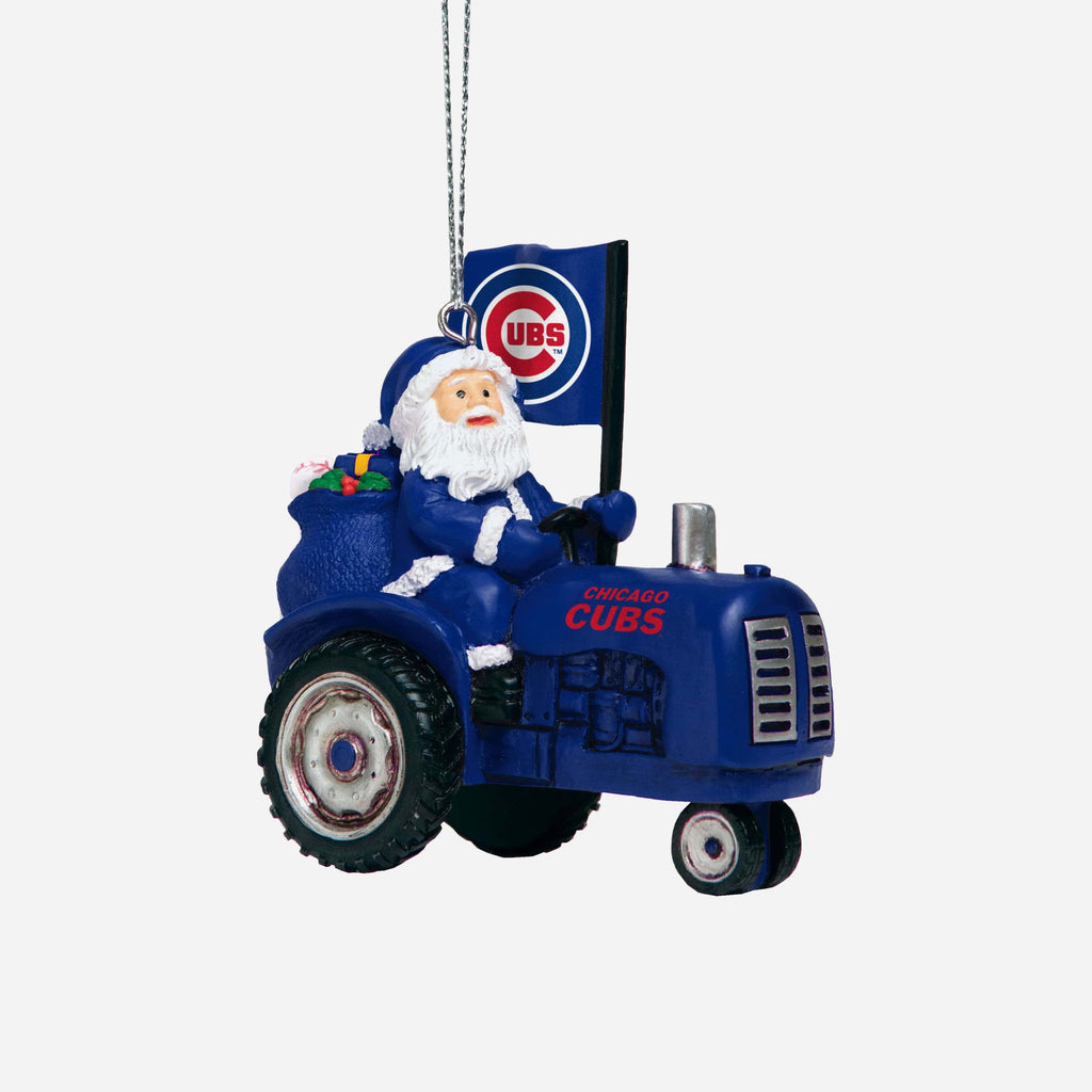 Chicago Cubs Santa Riding Tractor Ornament FOCO - FOCO.com