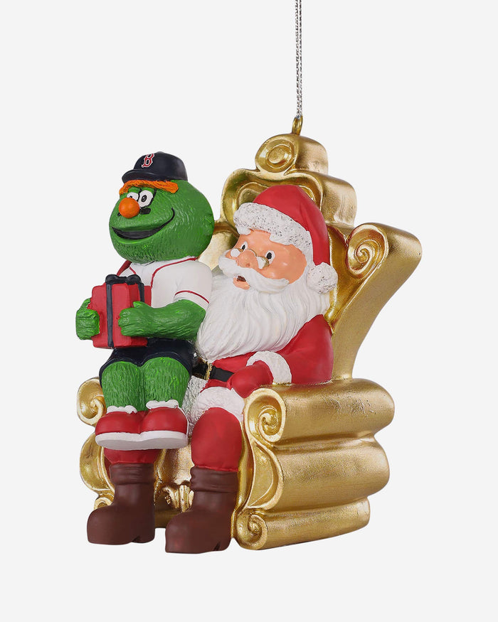 Wally the Green Monster Boston Red Sox Mascot On Santa's Lap Ornament Foco - FOCO.com