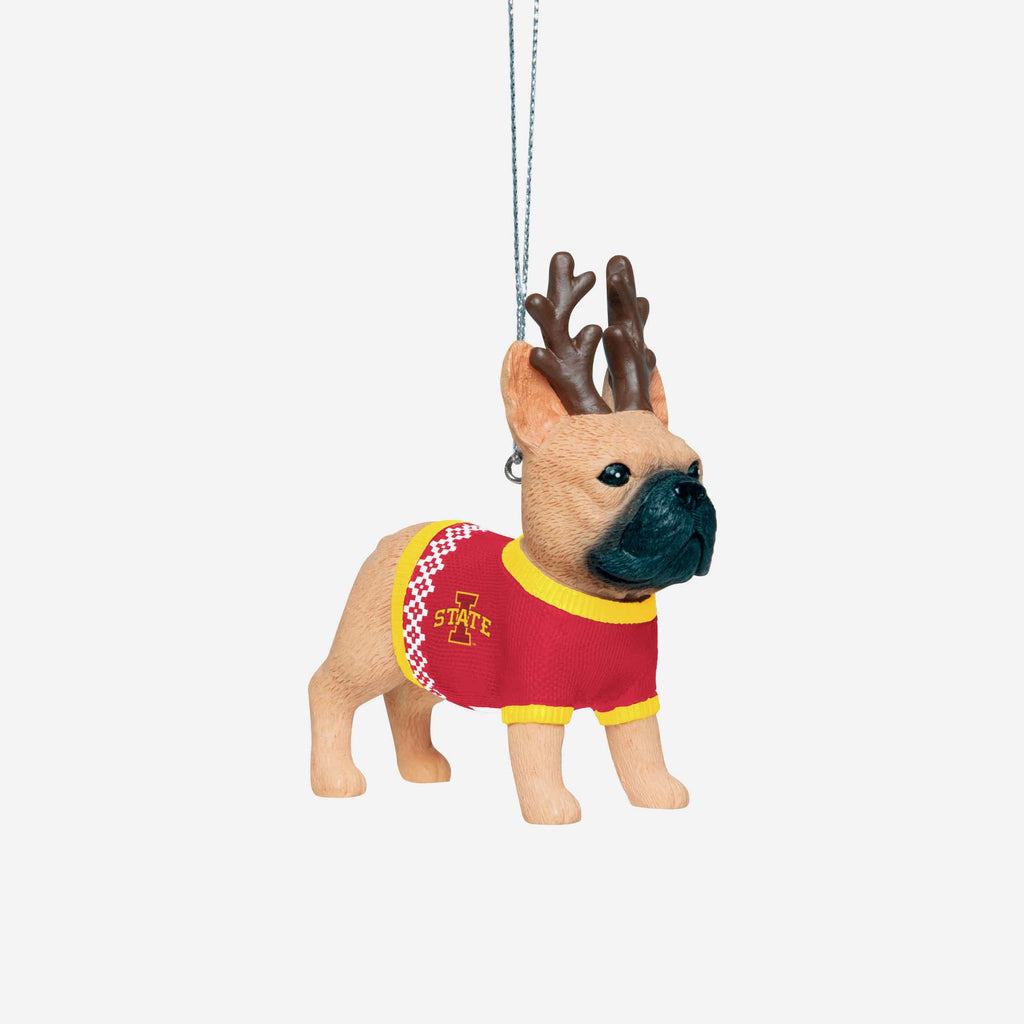 Iowa State Cyclones French Bulldog Wearing Sweater Ornament FOCO - FOCO.com