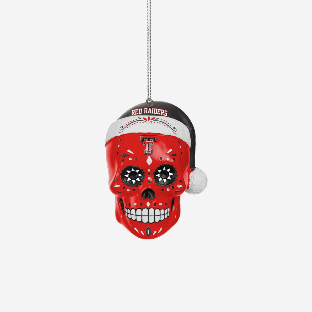 Texas Tech Red Raiders Sugar Skull Ornament FOCO - FOCO.com