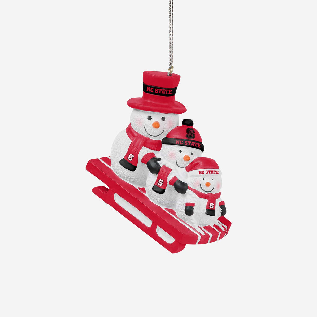 NC State Wolfpack Sledding Snowmen Ornament FOCO - FOCO.com