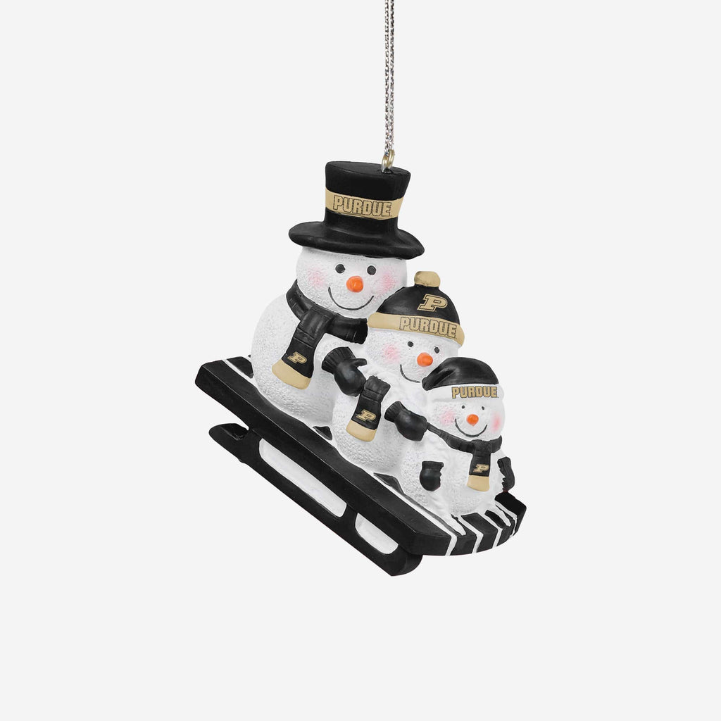 Purdue Boilermakers Sledding Snowmen Ornament FOCO - FOCO.com