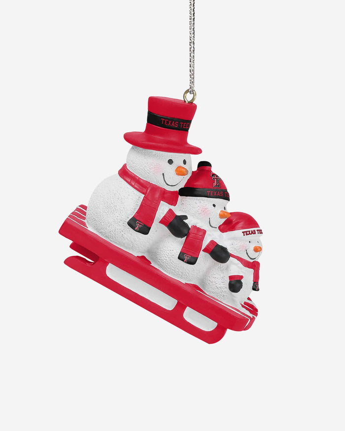 Texas Tech Red Raiders Sledding Snowmen Ornament FOCO - FOCO.com