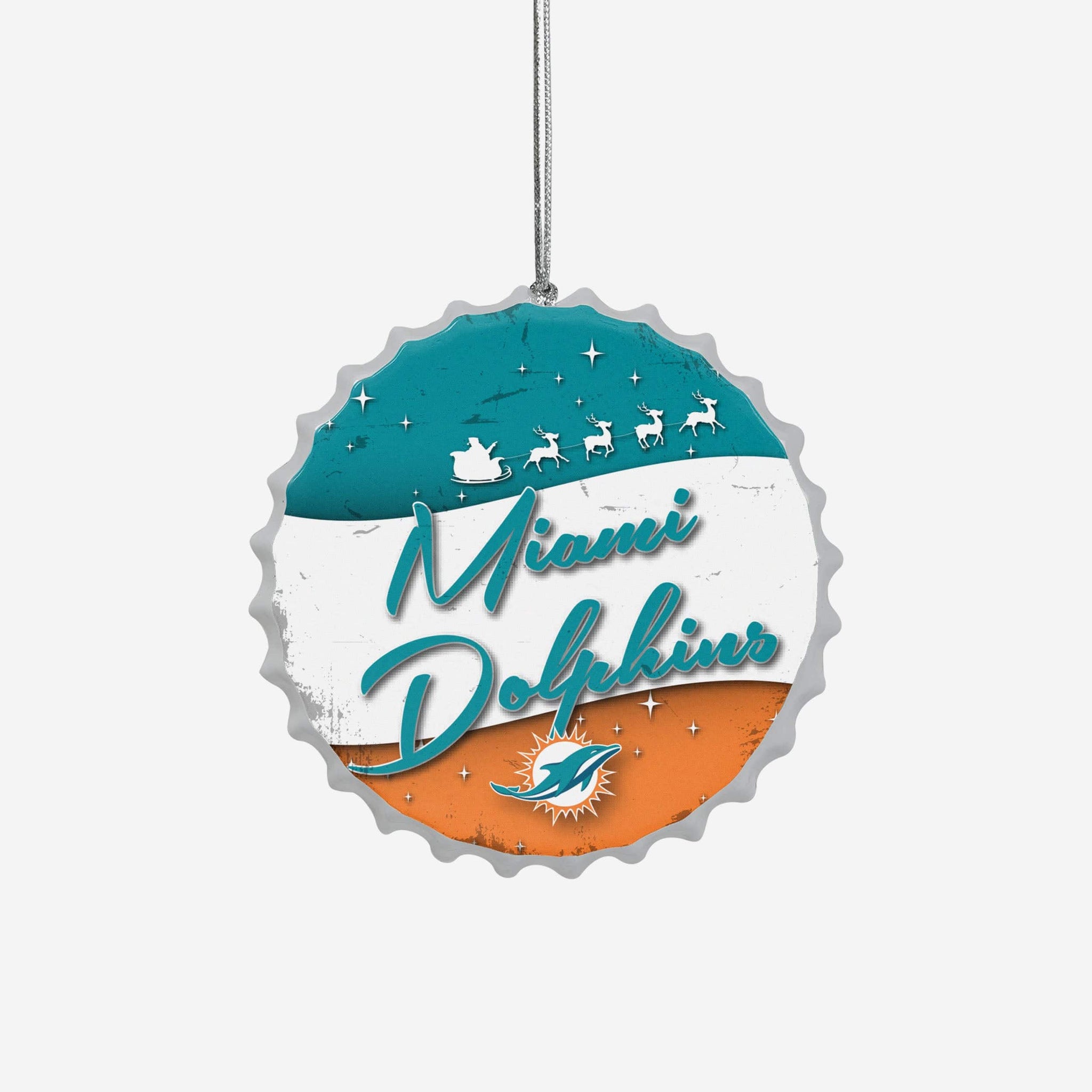 Miami Dolphins NFL Retro Bottle Cap Wall Sign