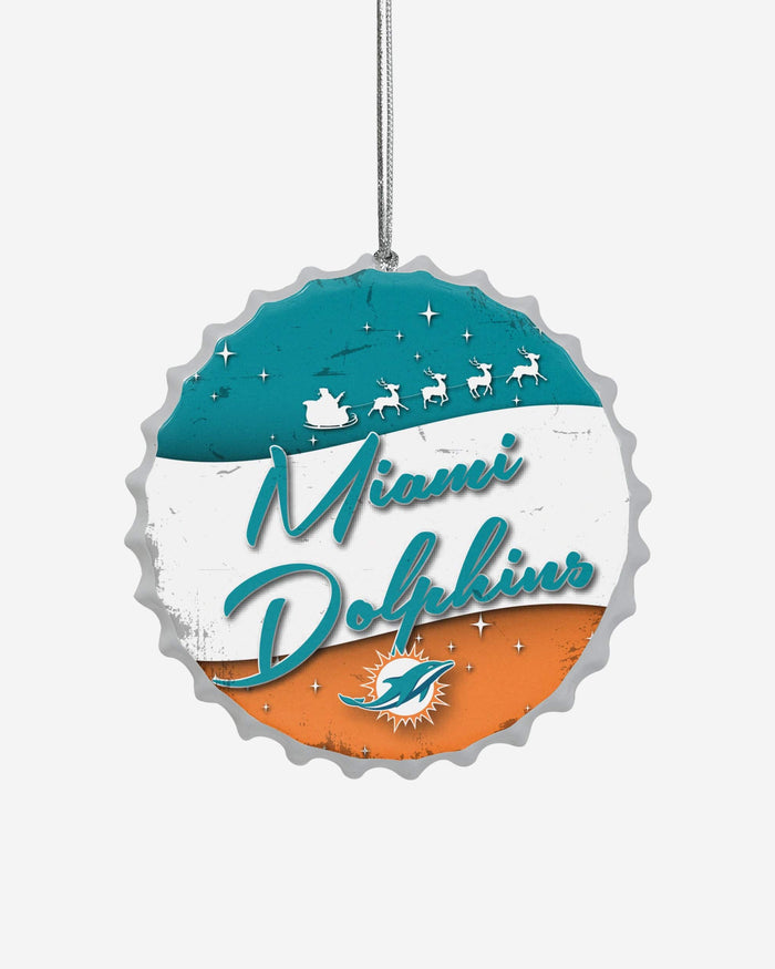 Miami Dolphins Bottlecap Sign Ornament FOCO - FOCO.com