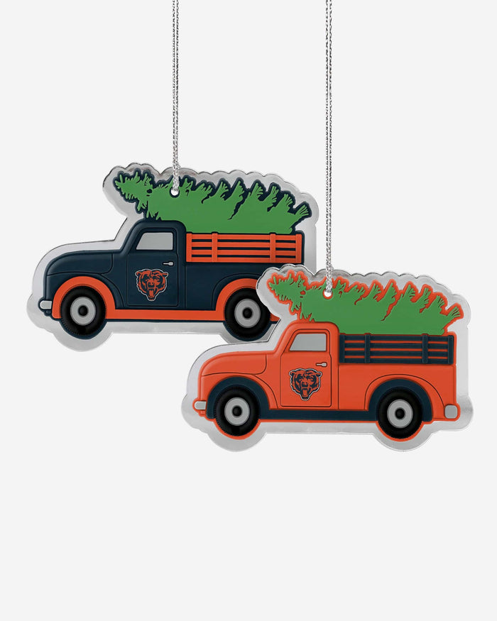 Chicago Bears 2 Pack Flat Metal Truck Ornaments FOCO - FOCO.com