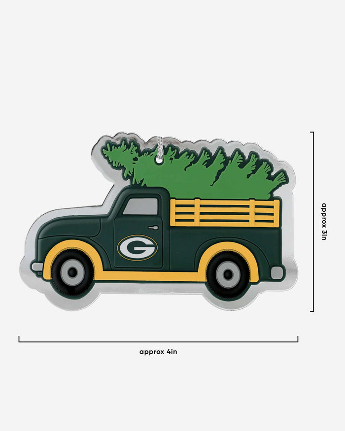 Green Bay Packers 2 Pack Flat Metal Truck Ornaments FOCO - FOCO.com