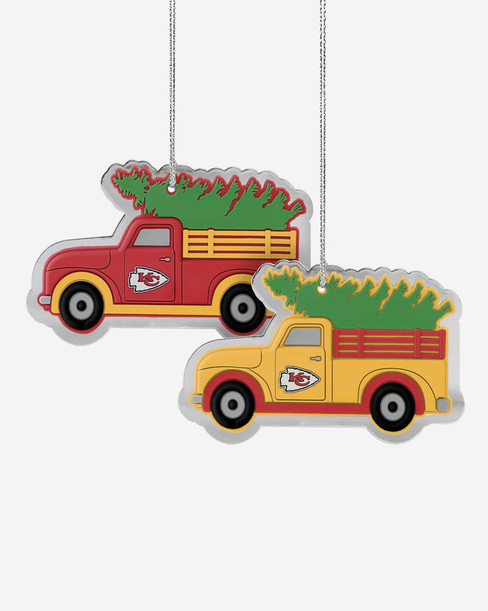Kansas City Chiefs 2 Pack Flat Metal Truck Ornaments FOCO - FOCO.com