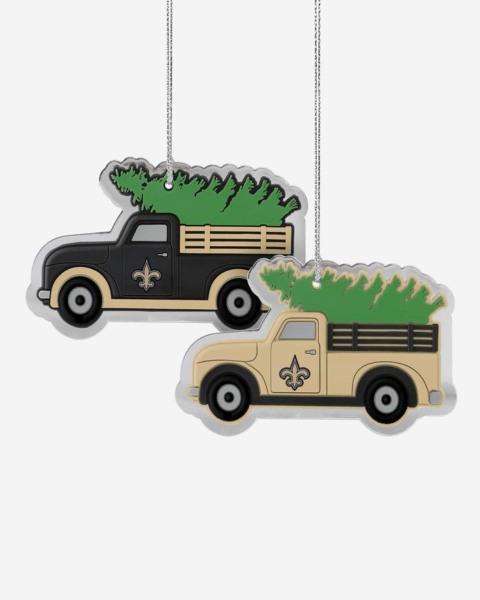 New Orleans Saints 2 Pack Flat Metal Truck Ornaments FOCO - FOCO.com