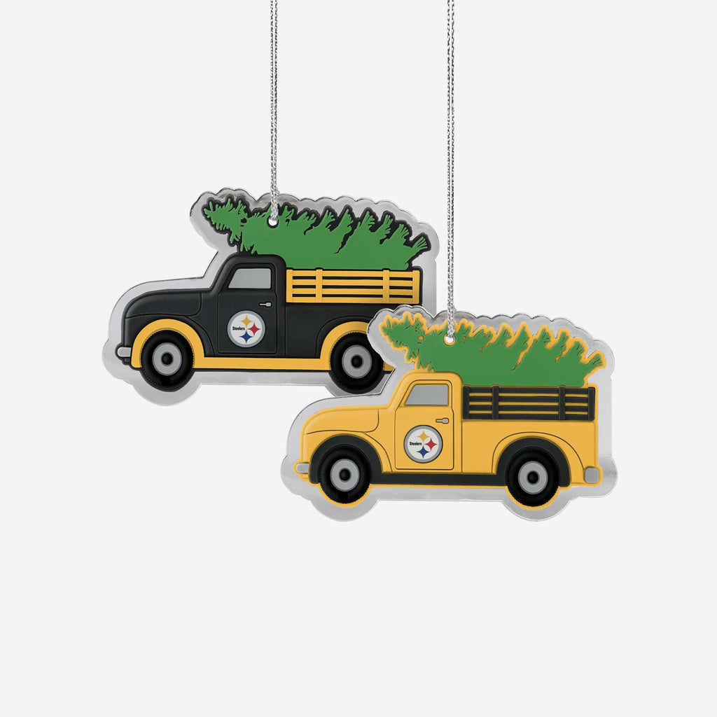 Pittsburgh Steelers 2 Pack Flat Metal Truck Ornaments FOCO - FOCO.com