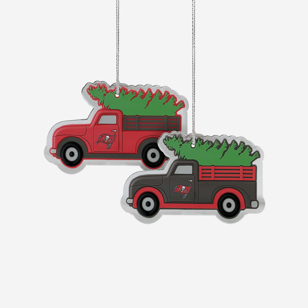 Tampa Bay Buccaneers 2 Pack Flat Metal Truck Ornaments FOCO - FOCO.com