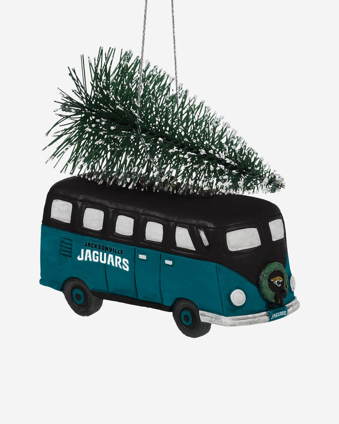 Jacksonville Jaguars NFL Retro Bus with Tree Ornament