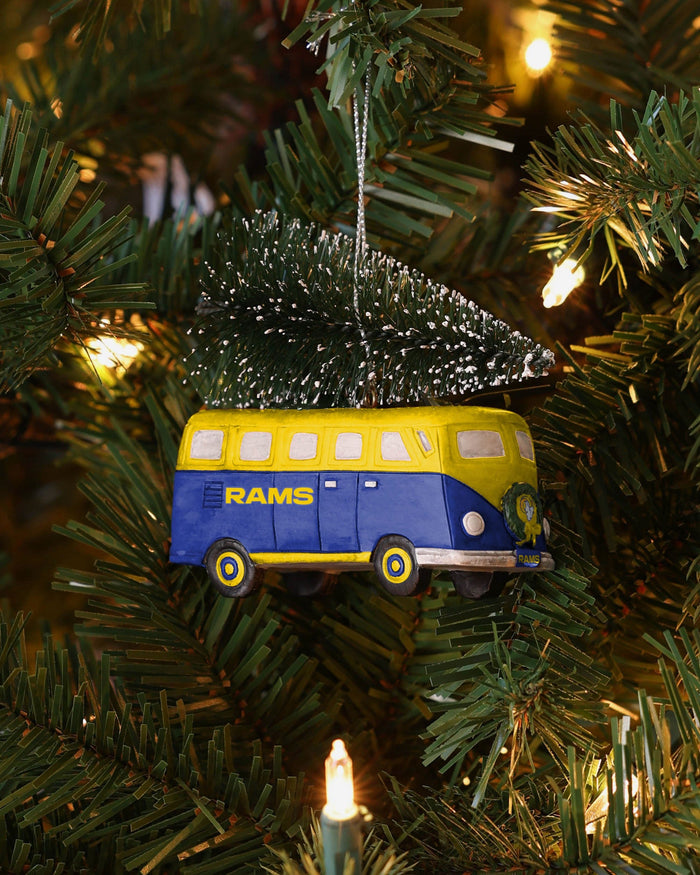 Los Angeles Rams Retro Bus With Tree Ornament Foco - FOCO.com