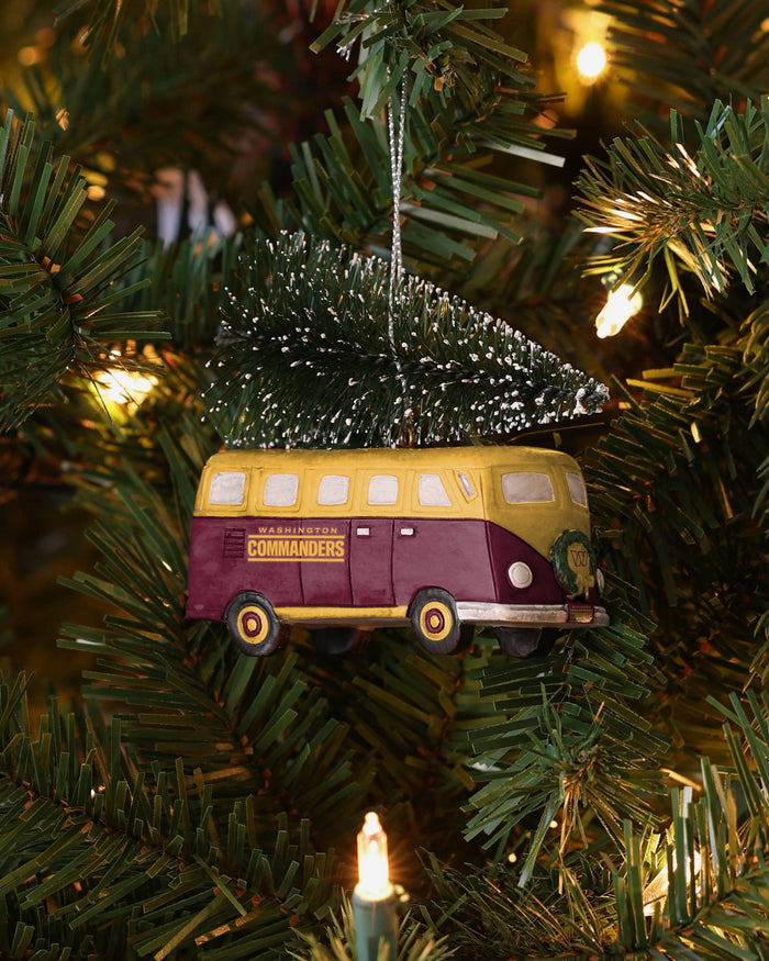 Washington Commanders Retro Bus With Tree Ornament FOCO - FOCO.com