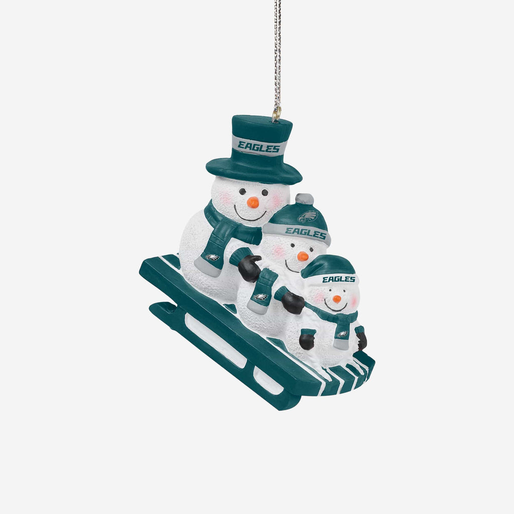 Philadelphia Eagles Sledding Snowmen Ornament FOCO - FOCO.com