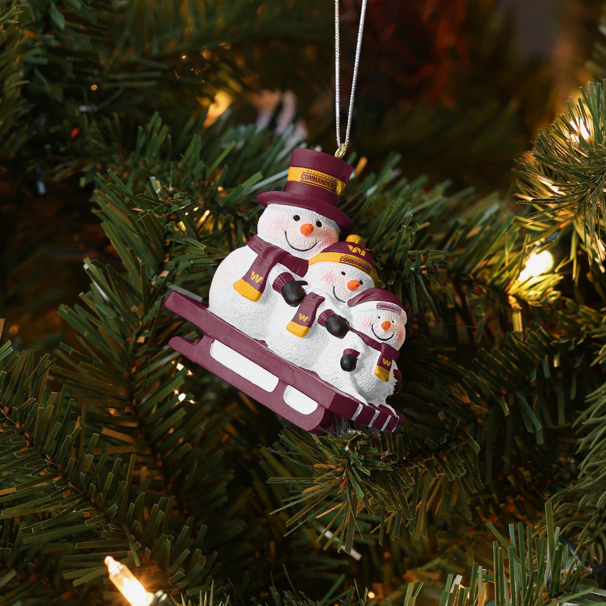 DALLAS COWBOYS Christmas Tree Ornament Snowman on Football 