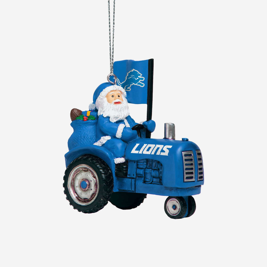 Detroit Lions Santa Riding Tractor Ornament FOCO - FOCO.com