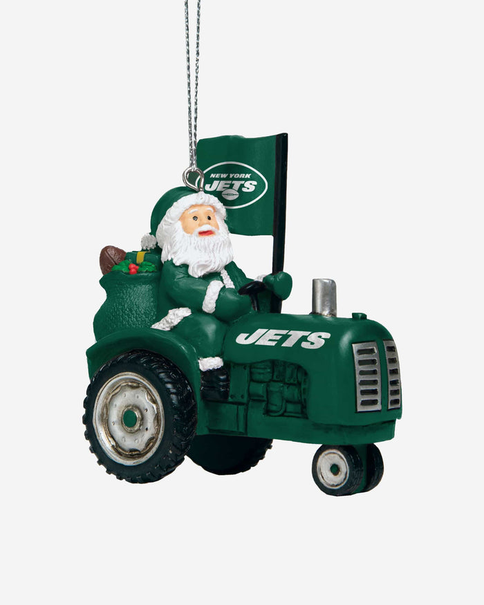 New York Jets Santa Riding Tractor Ornament Foco - FOCO.com