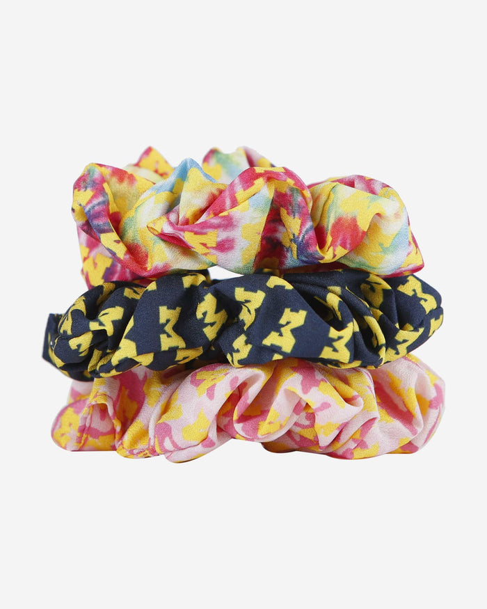 Michigan Wolverines Mini Print 3 Pack Scrunchies FOCO - FOCO.com