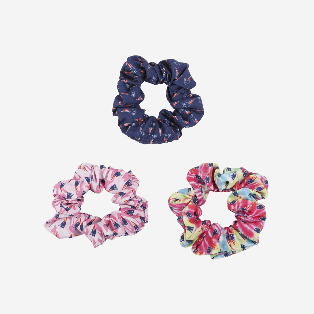 New England Patriots Mini Print 3 Pack Scrunchies FOCO - FOCO.com