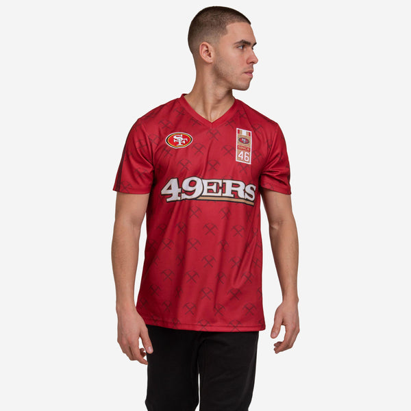 San Francisco 49ers Short Sleeve Soccer Style Jersey FOCO