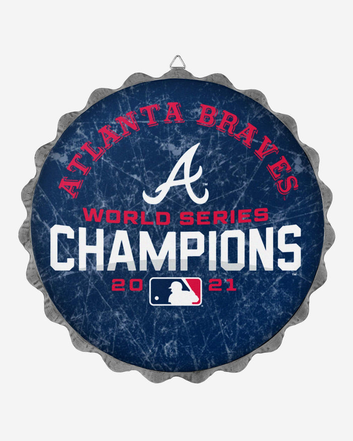 Atlanta Braves 2021 World Series Champions Metal Distressed Bottle Cap Wall Sign FOCO - FOCO.com