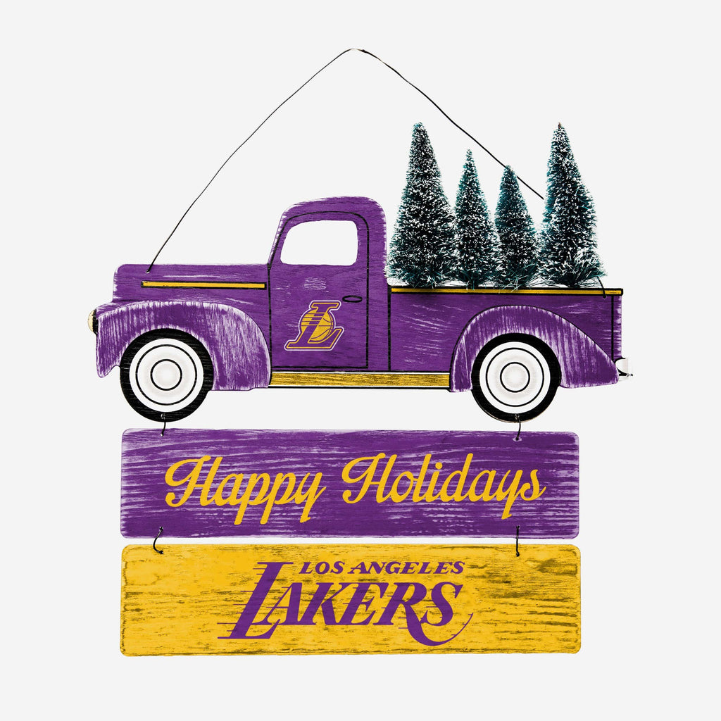 Los Angeles Lakers Wooden Truck With Tree Sign FOCO - FOCO.com