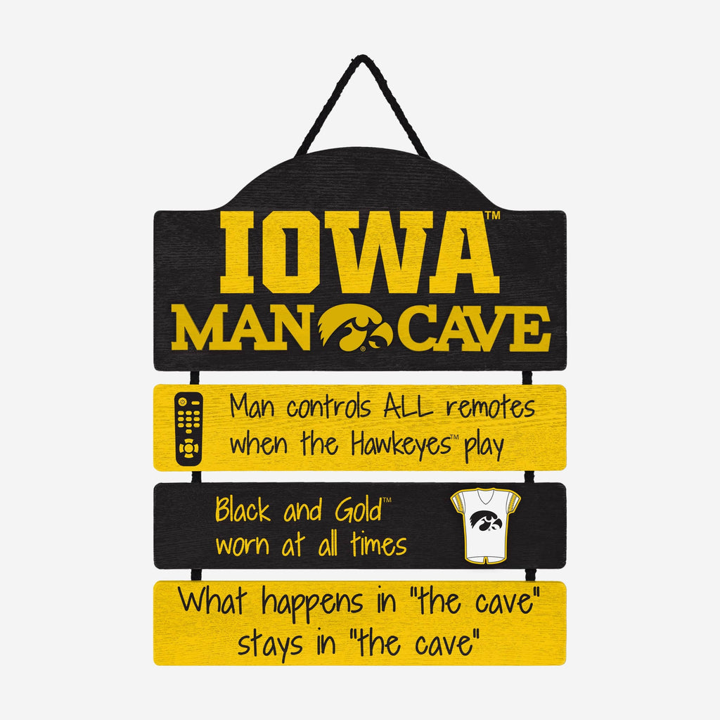 Iowa Hawkeyes Mancave Sign FOCO - FOCO.com