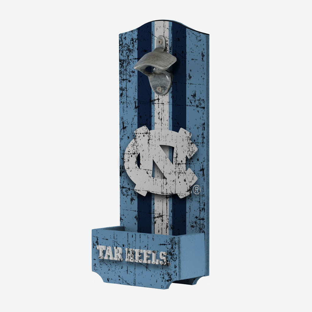 North Carolina Tar Heels Wooden Bottle Cap Opener Sign FOCO - FOCO.com