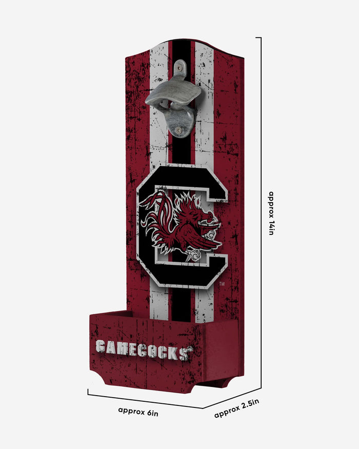 South Carolina Gamecocks Wooden Bottle Cap Opener Sign FOCO - FOCO.com