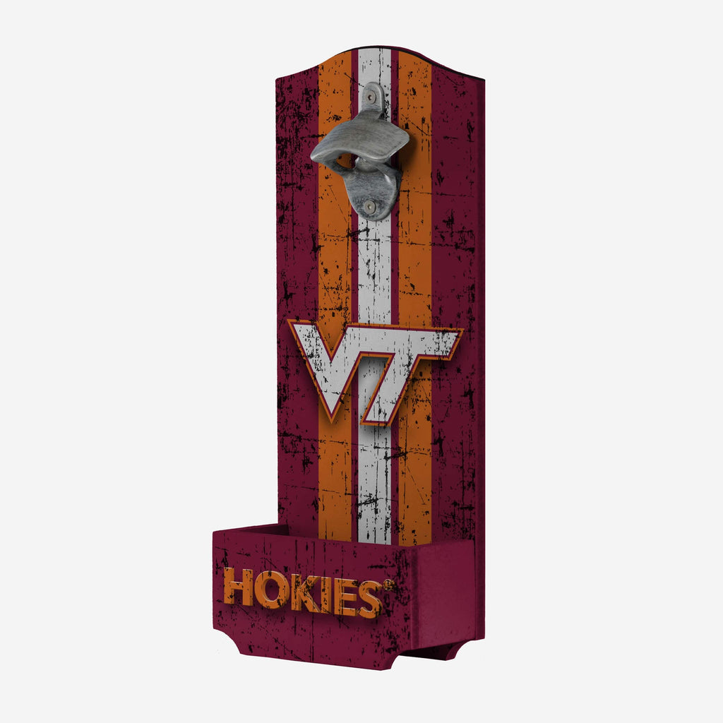 Virginia Tech Hokies Wooden Bottle Cap Opener Sign FOCO - FOCO.com