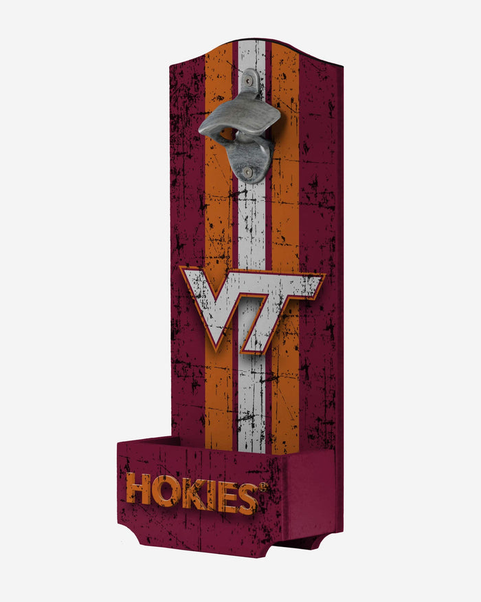 Virginia Tech Hokies Wooden Bottle Cap Opener Sign FOCO - FOCO.com