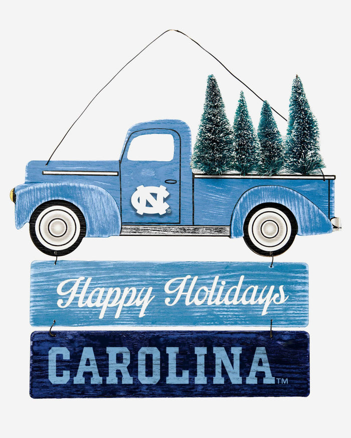 North Carolina Tar Heels Wooden Truck With Tree Sign FOCO - FOCO.com