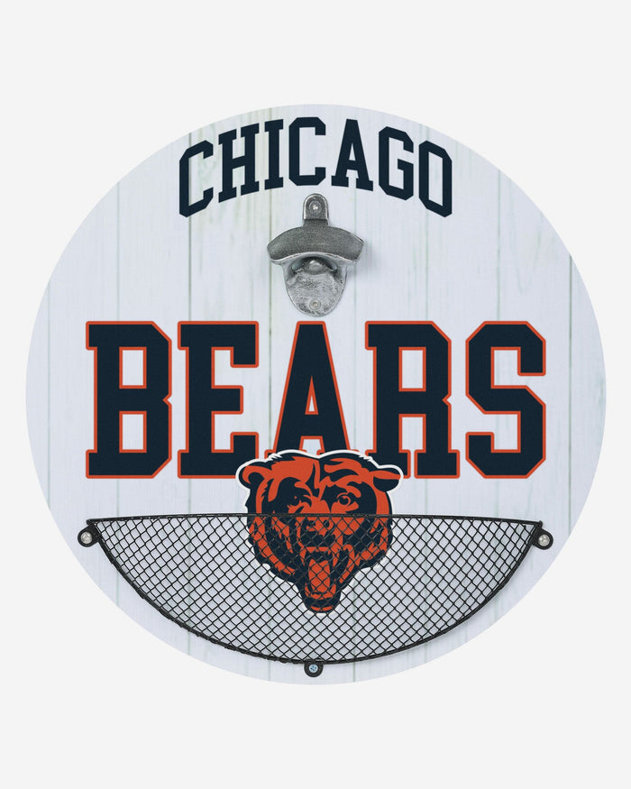 Chicago Bears Bottle Opener Cap Catcher Wall Sign FOCO - FOCO.com