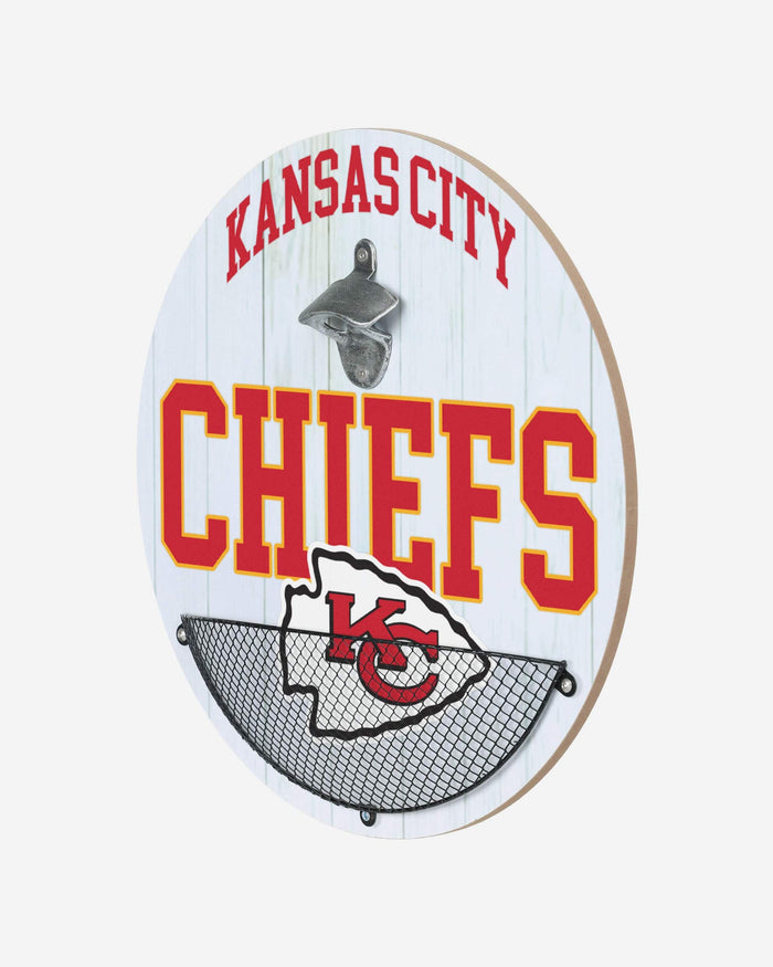 Kansas City Chiefs Bottle Opener Cap Catcher Wall Sign FOCO - FOCO.com