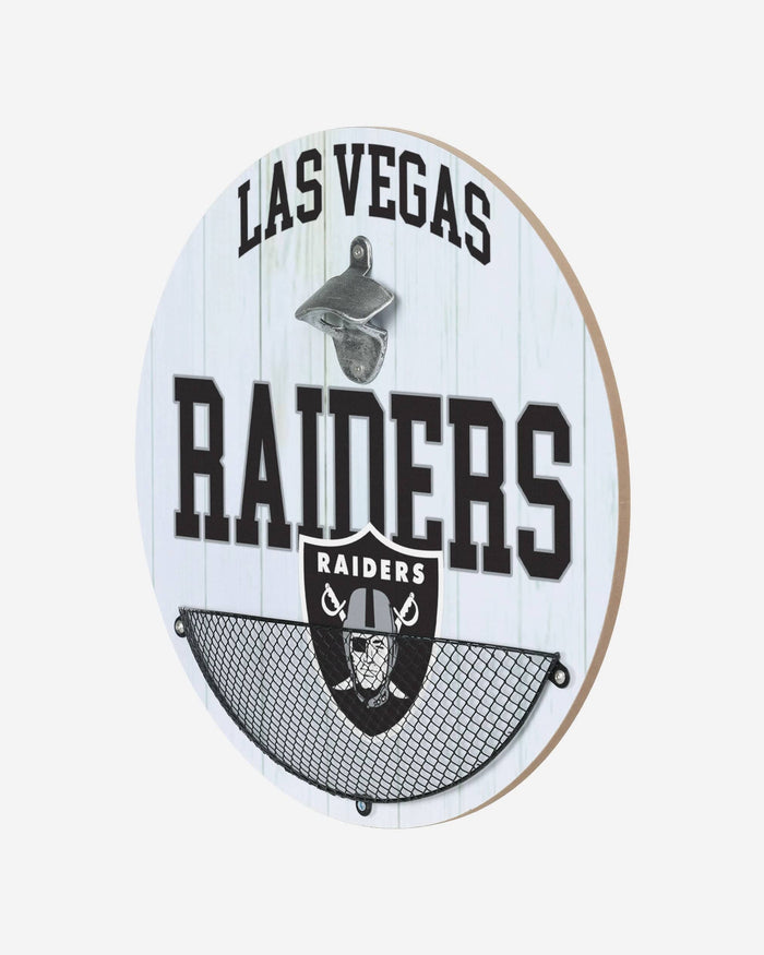 Las Vegas Raiders Bottle Opener Cap Catcher Wall Sign FOCO - FOCO.com