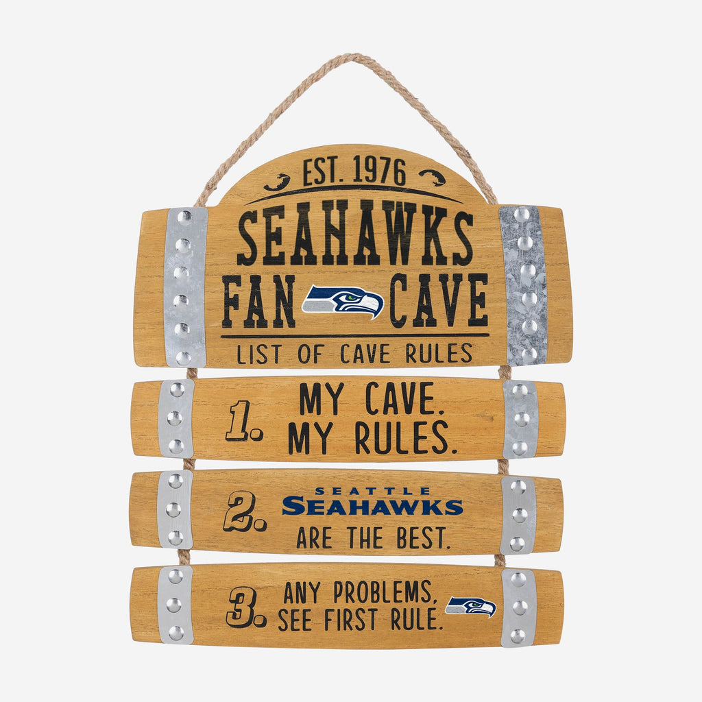 Seattle Seahawks Barrel Slat Mancave Sign FOCO - FOCO.com