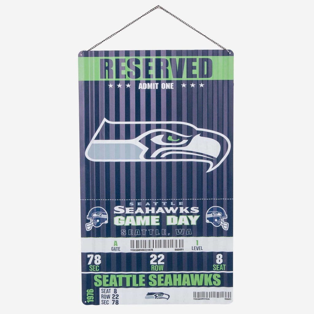 Seattle Seahawks Corrugated Metal Wall Sign FOCO - FOCO.com