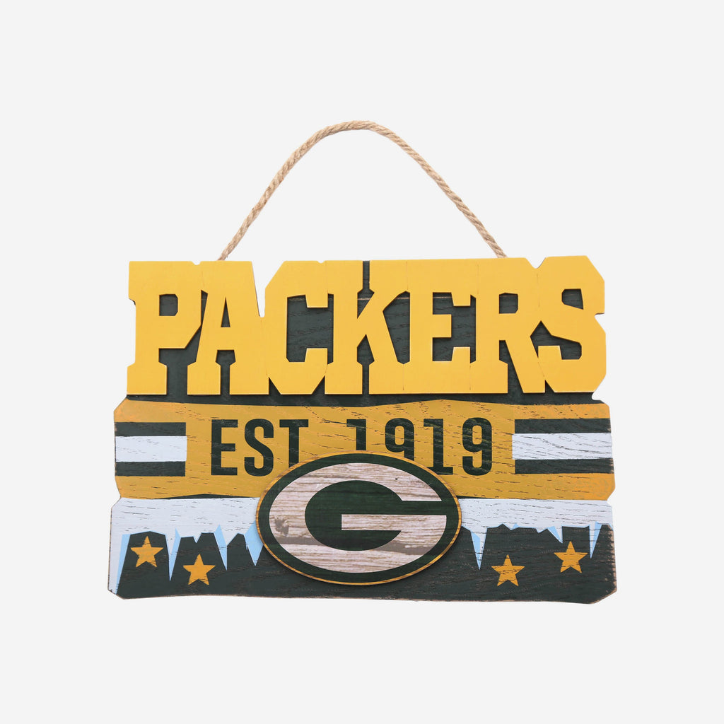 Green Bay Packers Wooden Die Cut Sign FOCO - FOCO.com
