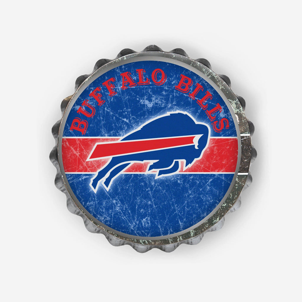 Buffalo Bills Metal Distressed Bottle Cap Sign FOCO - FOCO.com