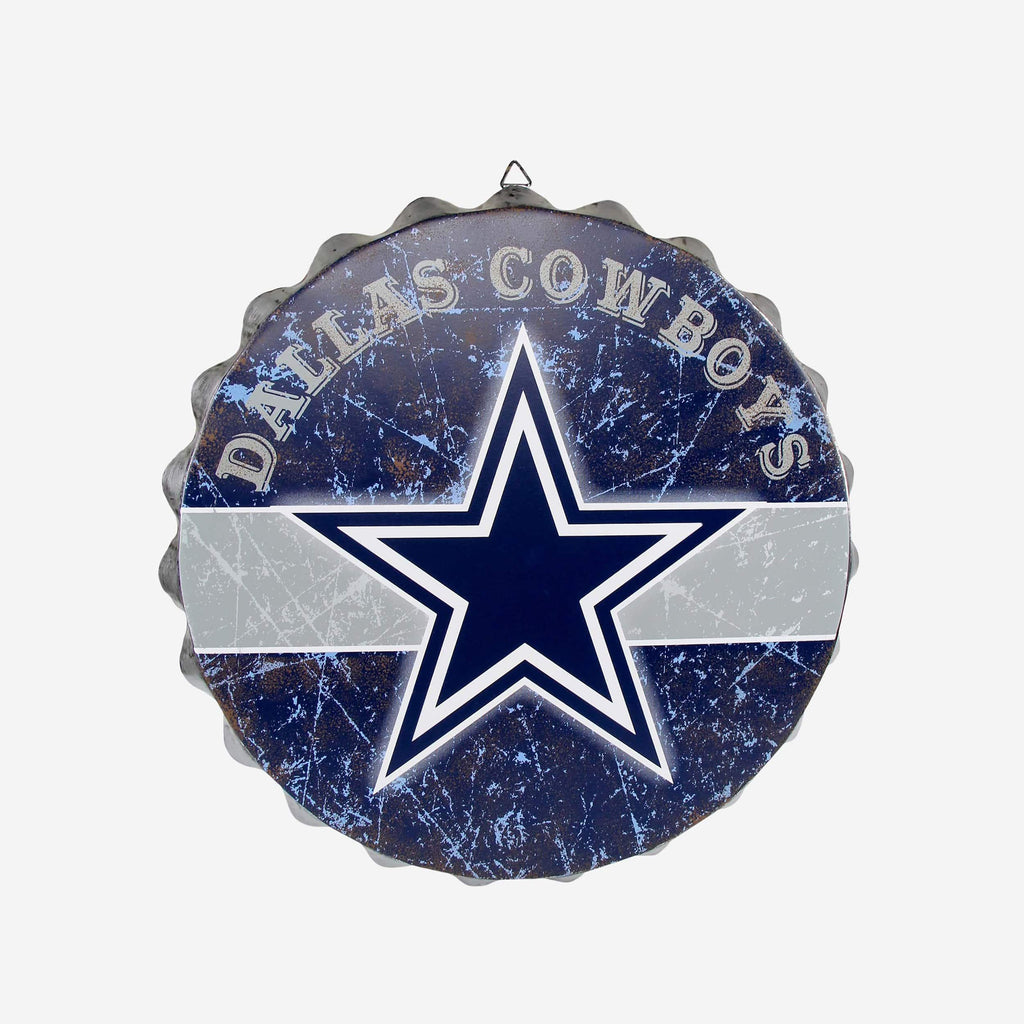 Dallas Cowboys Metal Distressed Bottle Cap Sign FOCO - FOCO.com