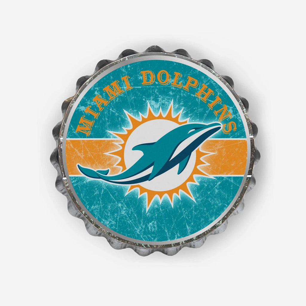 Miami Dolphins Metal Distressed Bottle Cap Sign FOCO