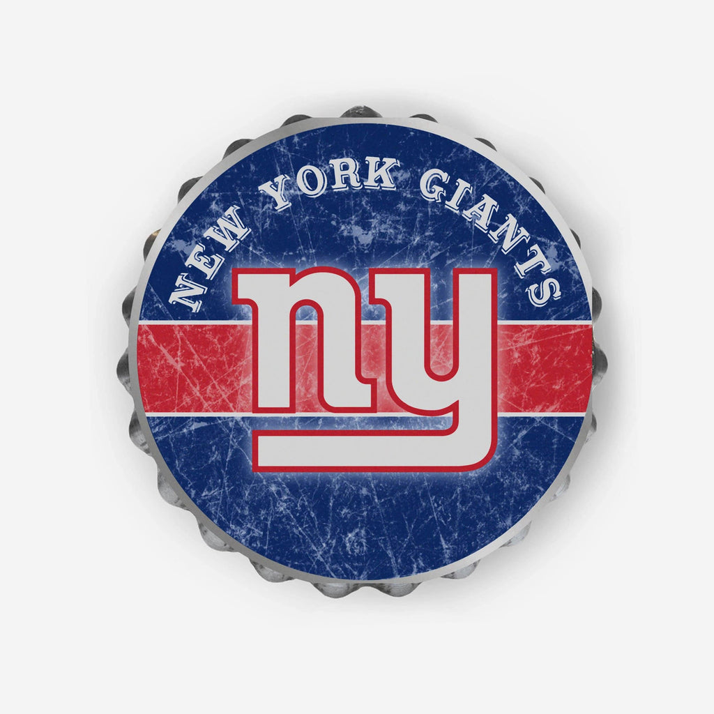 New York Giants Metal Distressed Bottle Cap Sign FOCO - FOCO.com