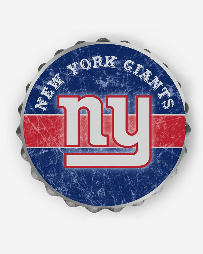 New York Giants Metal Distressed Bottle Cap Sign FOCO - FOCO.com