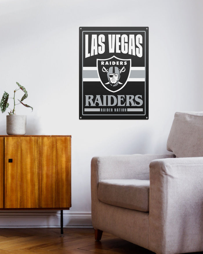Las Vegas Raiders NFL Wood State Sign