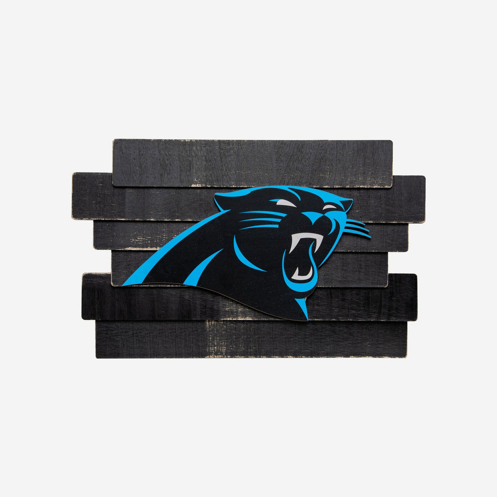 Carolina Panthers Staggered Wood Logo Sign FOCO - FOCO.com